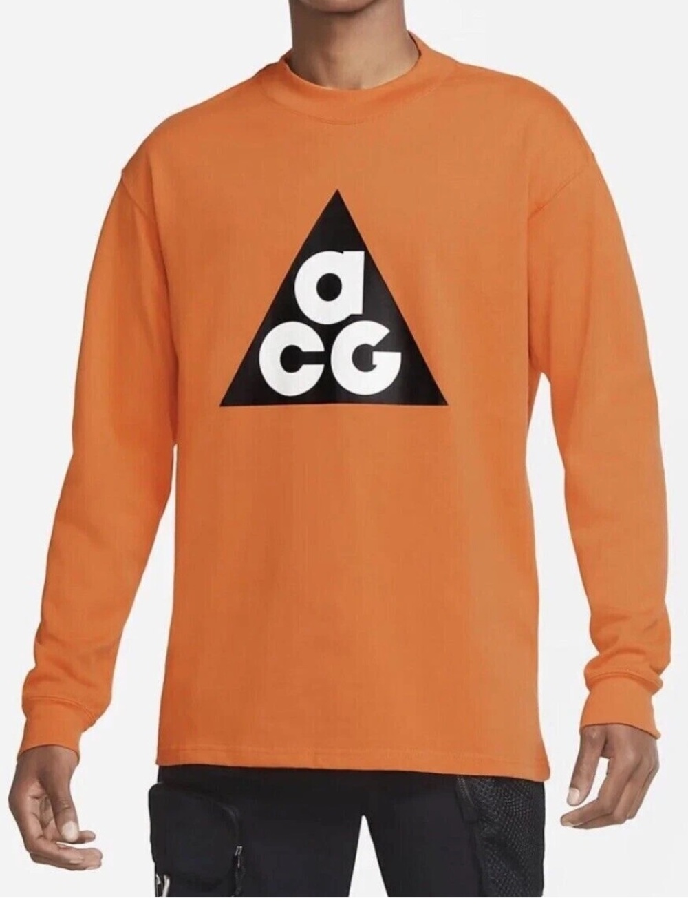 Nike ACG All Conditions Gear Big Logo Long‎ Sleeve T-Shirt Orange Men's Small